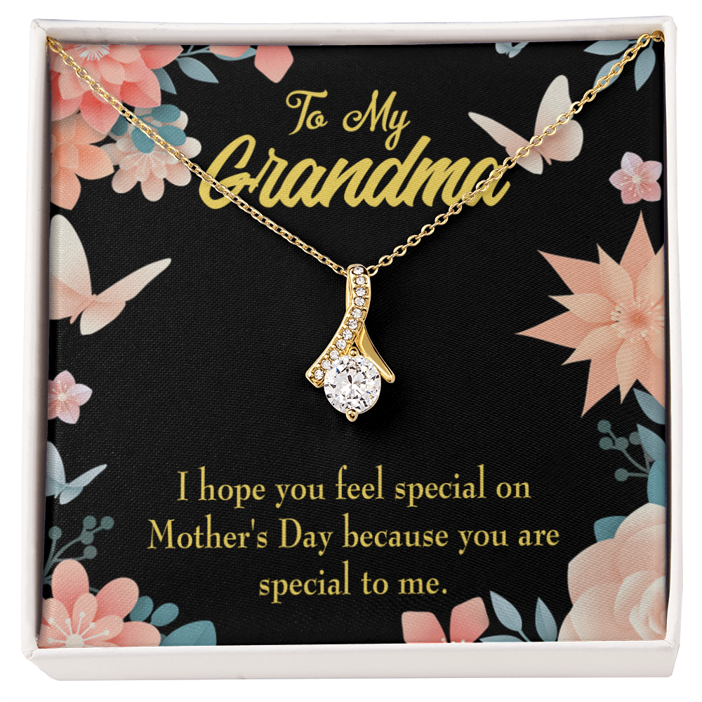 To My Grandmother Grandma Special Alluring Ribbon Necklace Message Card-Express Your Love Gifts