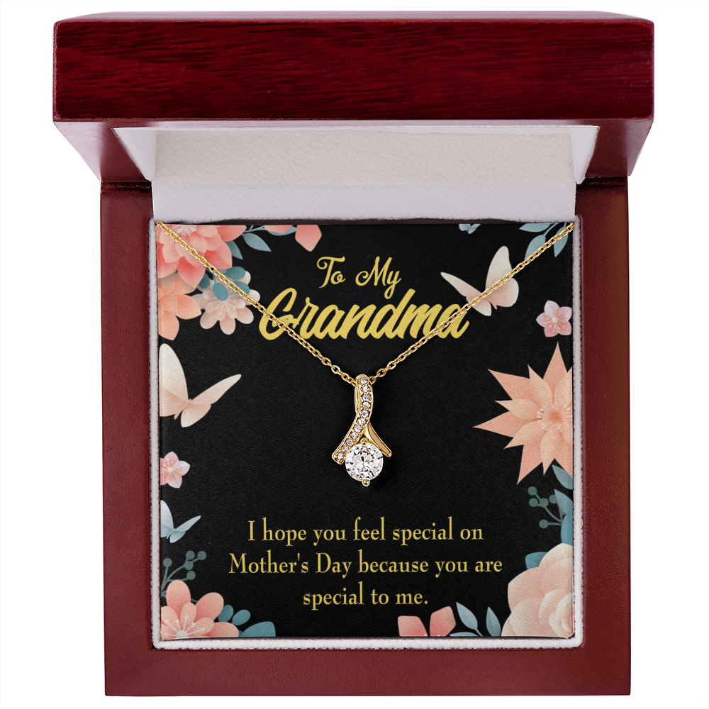 To My Grandmother Grandma Special Alluring Ribbon Necklace Message Card-Express Your Love Gifts