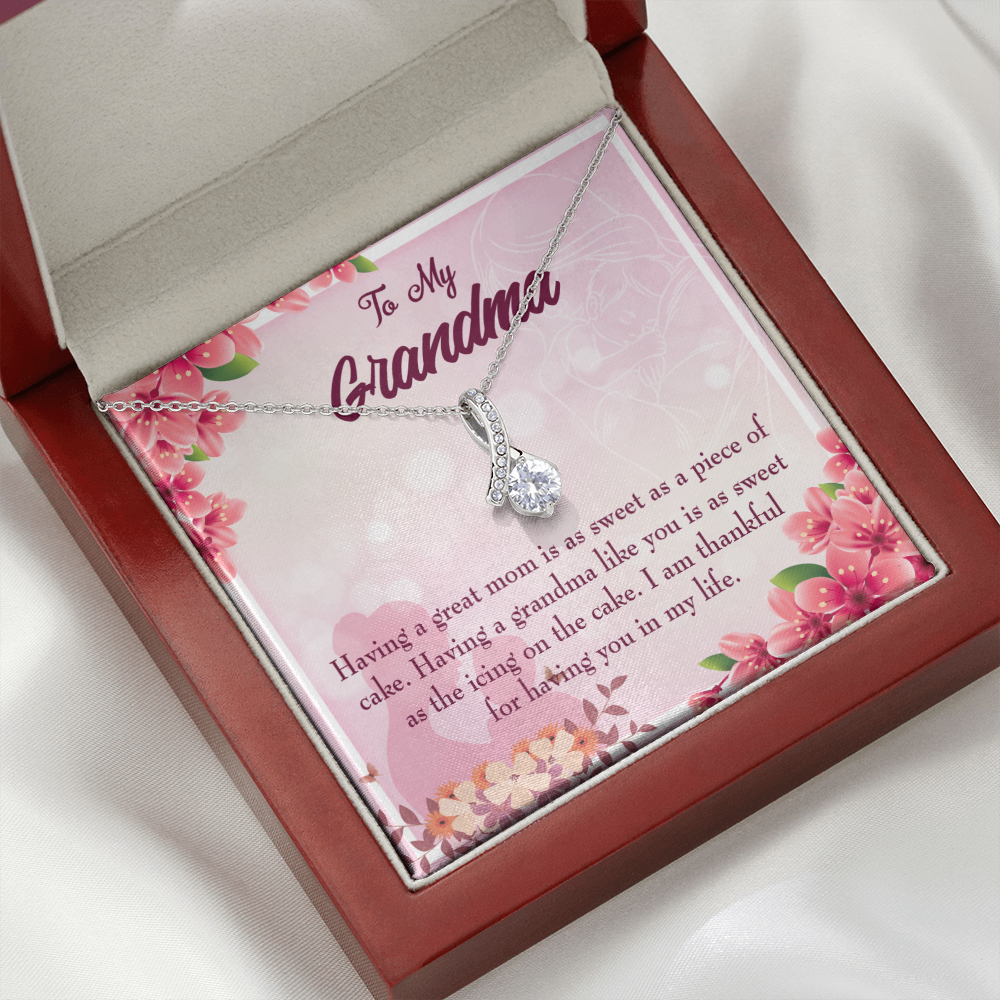 To My Grandmother Great Grandma Alluring Ribbon Necklace Message Card-Express Your Love Gifts