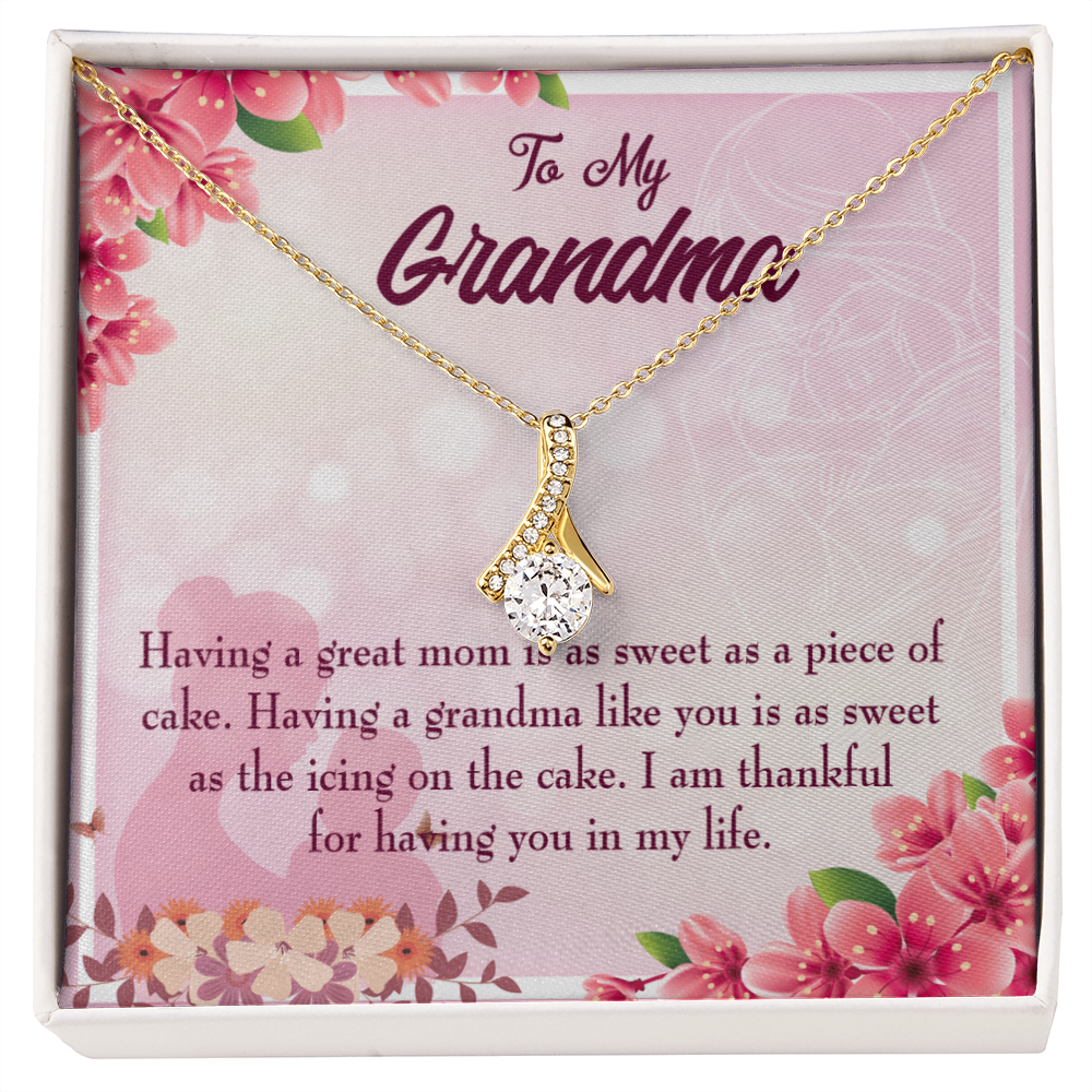 To My Grandmother Great Grandma Alluring Ribbon Necklace Message Card-Express Your Love Gifts