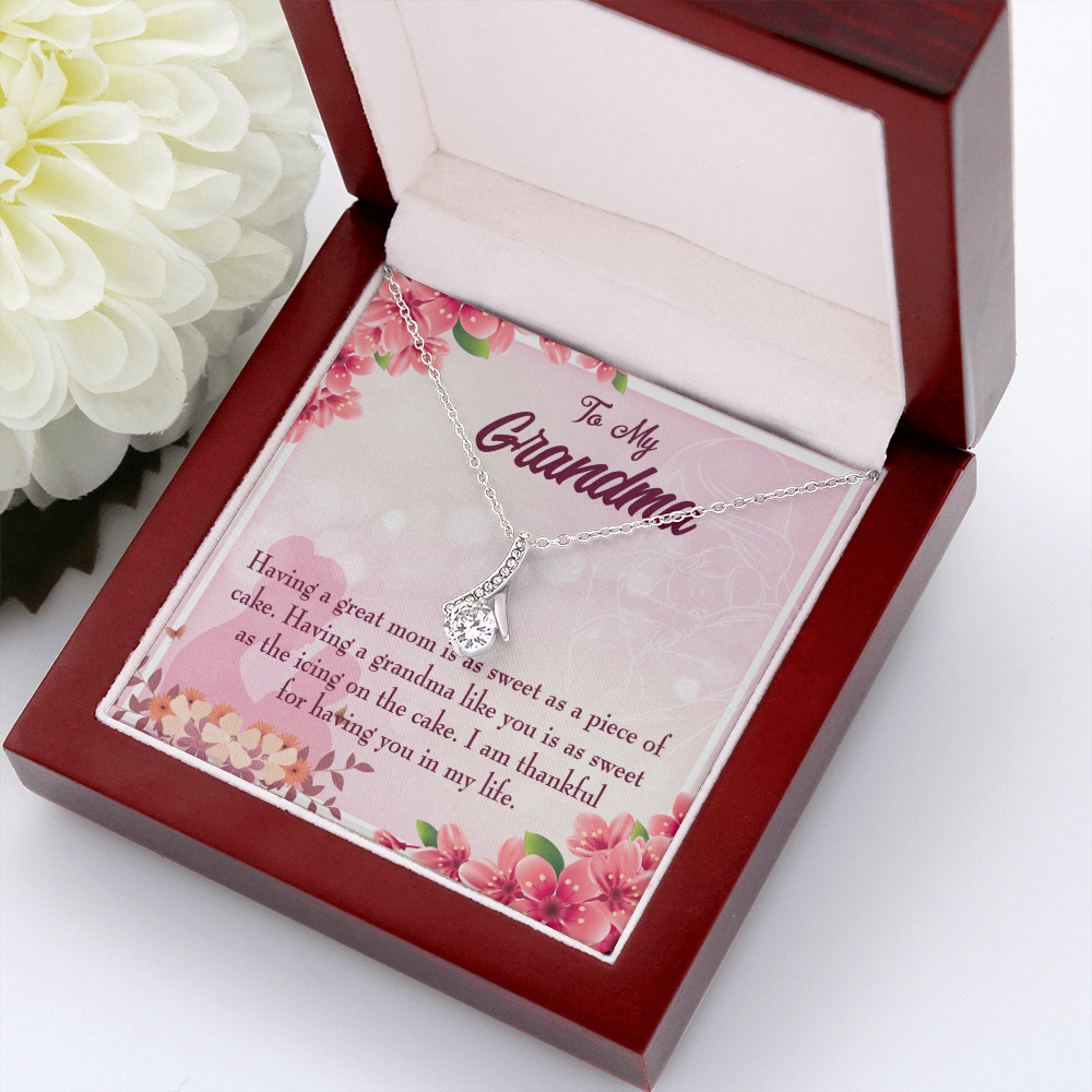 To My Grandmother Great Grandma Alluring Ribbon Necklace Message Card-Express Your Love Gifts