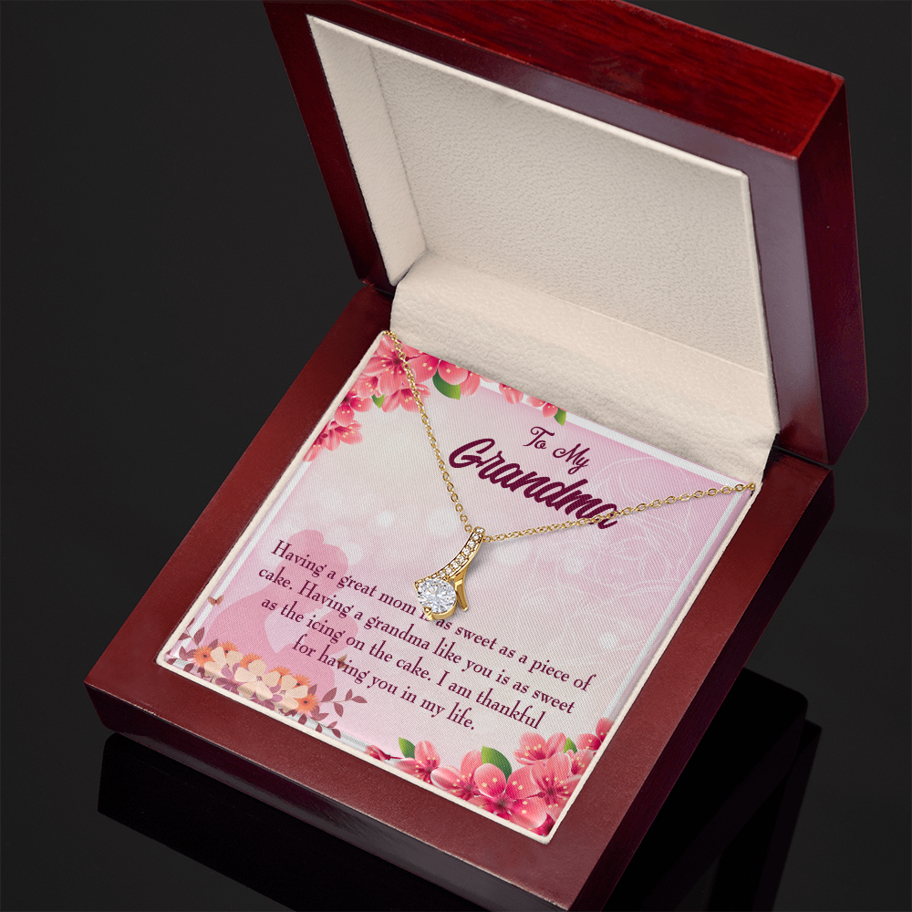 To My Grandmother Great Grandma Alluring Ribbon Necklace Message Card-Express Your Love Gifts