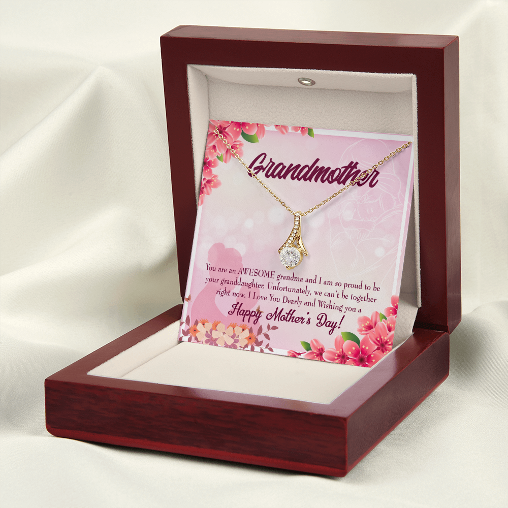 To My Grandmother Mothers Day Gift from Granddaughter Alluring Ribbon Necklace Message Card-Express Your Love Gifts