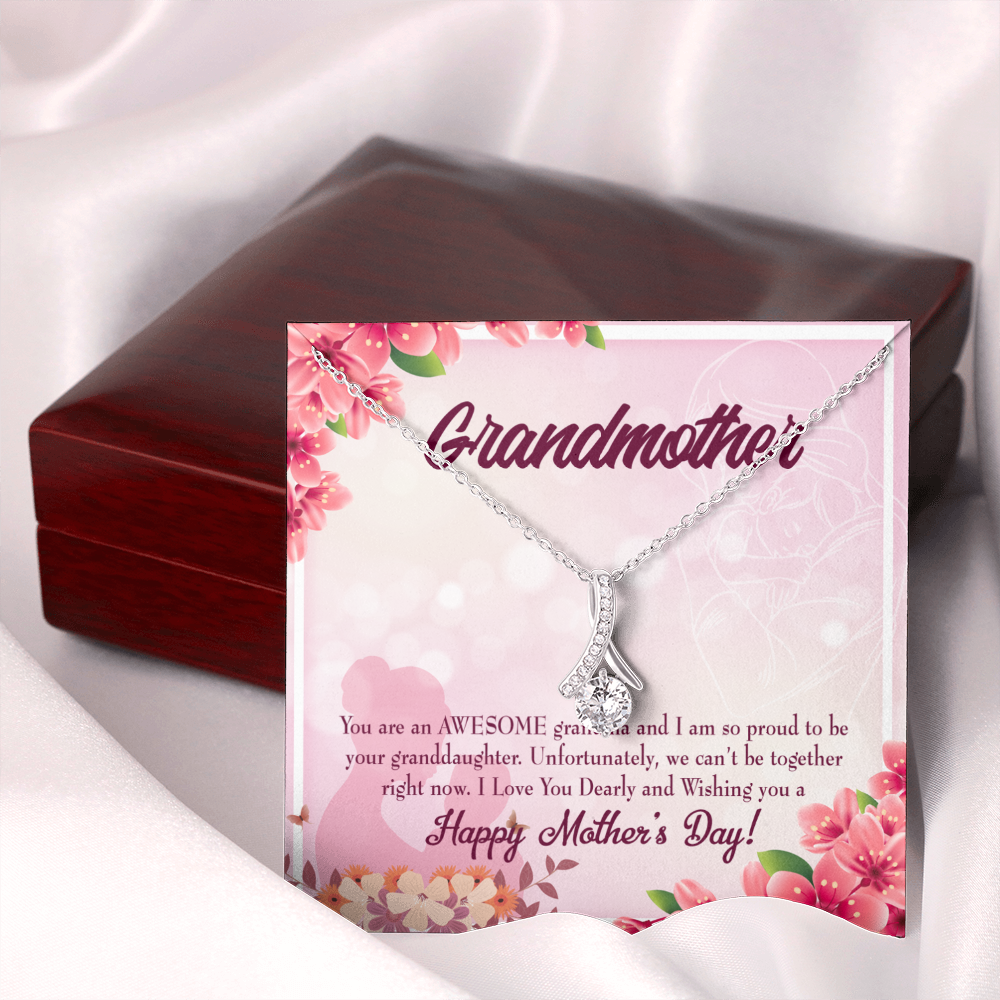 To My Grandmother Mothers Day Gift from Granddaughter Alluring Ribbon Necklace Message Card-Express Your Love Gifts