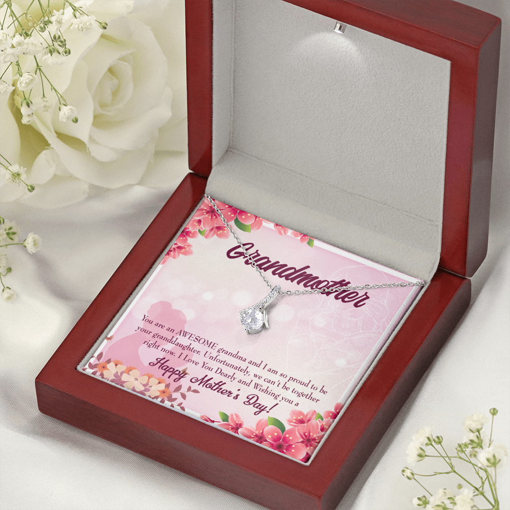 To My Grandmother Mothers Day Gift from Granddaughter Alluring Ribbon Necklace Message Card-Express Your Love Gifts