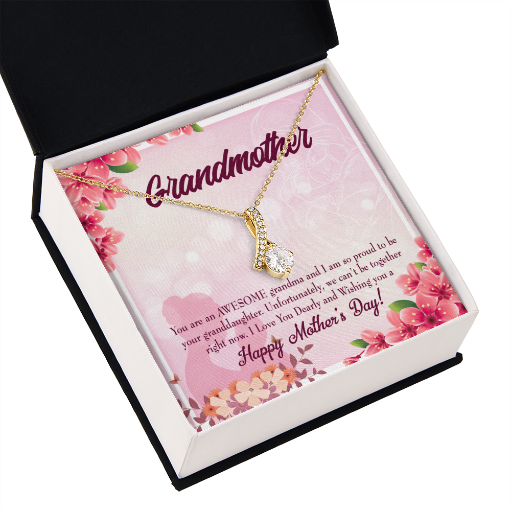 To My Grandmother Mothers Day Gift from Granddaughter Alluring Ribbon Necklace Message Card-Express Your Love Gifts