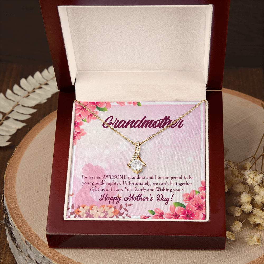 To My Grandmother Mothers Day Gift from Granddaughter Alluring Ribbon Necklace Message Card-Express Your Love Gifts