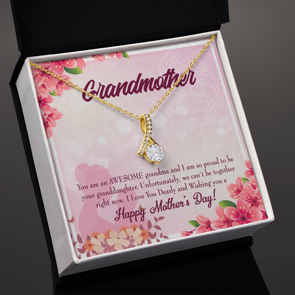 To My Grandmother Mothers Day Gift from Granddaughter Alluring Ribbon Necklace Message Card-Express Your Love Gifts