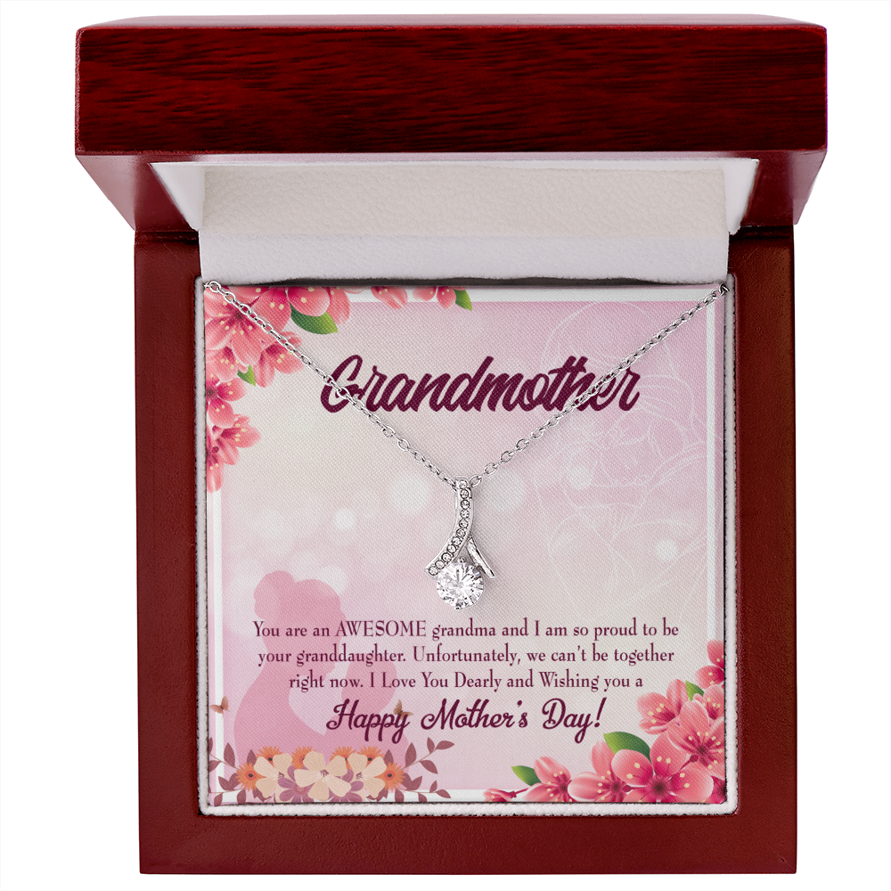 To My Grandmother Mothers Day Gift from Granddaughter Alluring Ribbon Necklace Message Card-Express Your Love Gifts