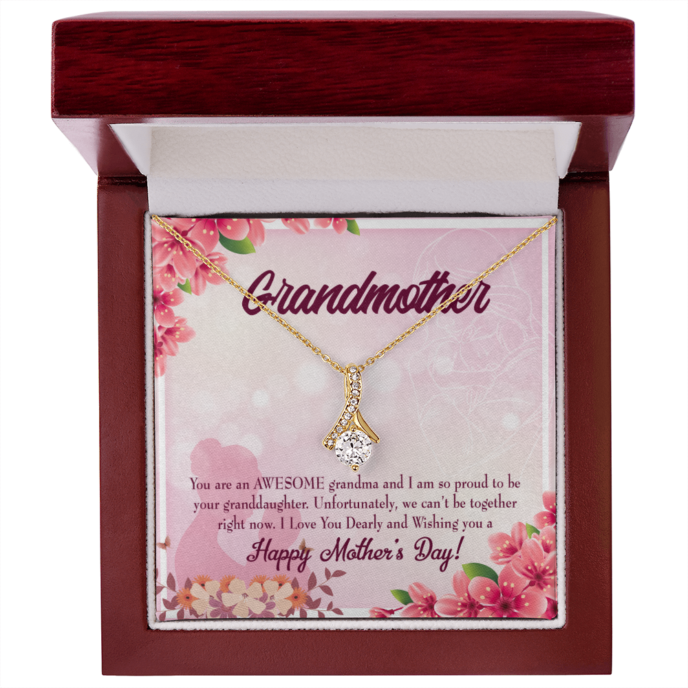 To My Grandmother Mothers Day Gift from Granddaughter Alluring Ribbon Necklace Message Card-Express Your Love Gifts