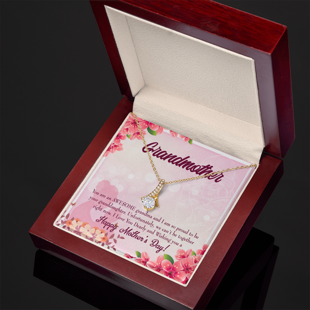 To My Grandmother Mothers Day Gift from Granddaughter Alluring Ribbon Necklace Message Card-Express Your Love Gifts