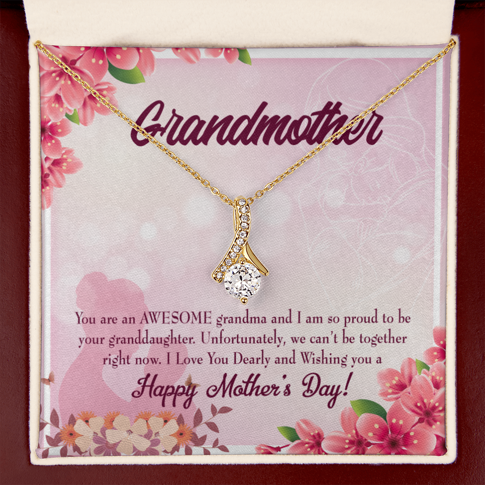 To My Grandmother Mothers Day Gift from Granddaughter Alluring Ribbon Necklace Message Card-Express Your Love Gifts