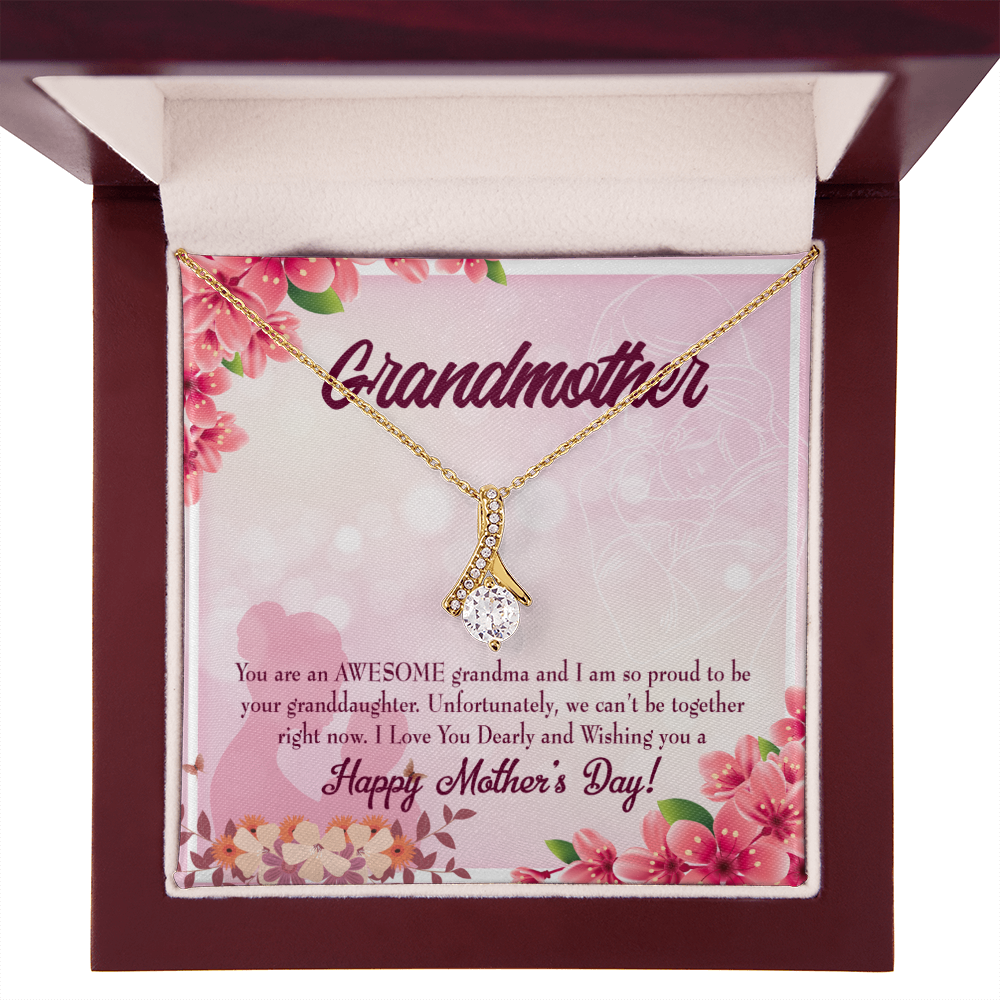 To My Grandmother Mothers Day Gift from Granddaughter Alluring Ribbon Necklace Message Card-Express Your Love Gifts