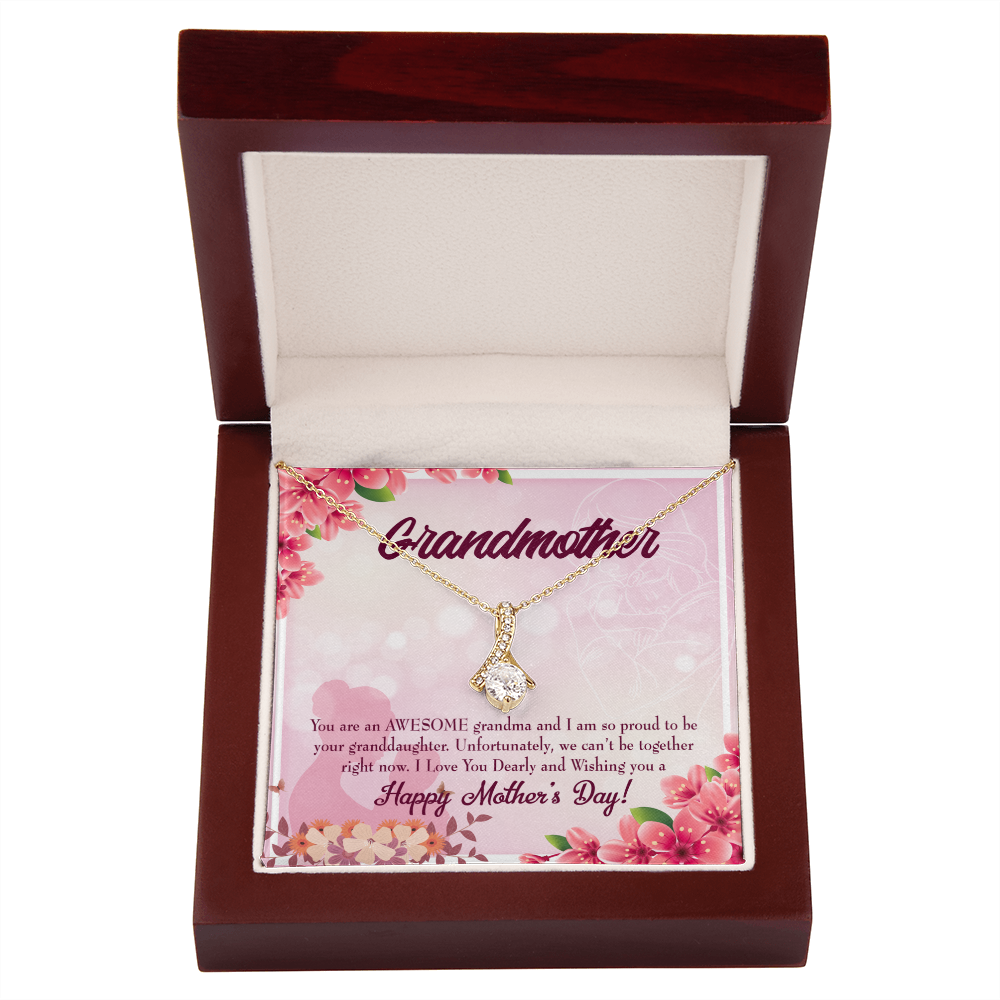 To My Grandmother Mothers Day Gift from Granddaughter Alluring Ribbon Necklace Message Card-Express Your Love Gifts