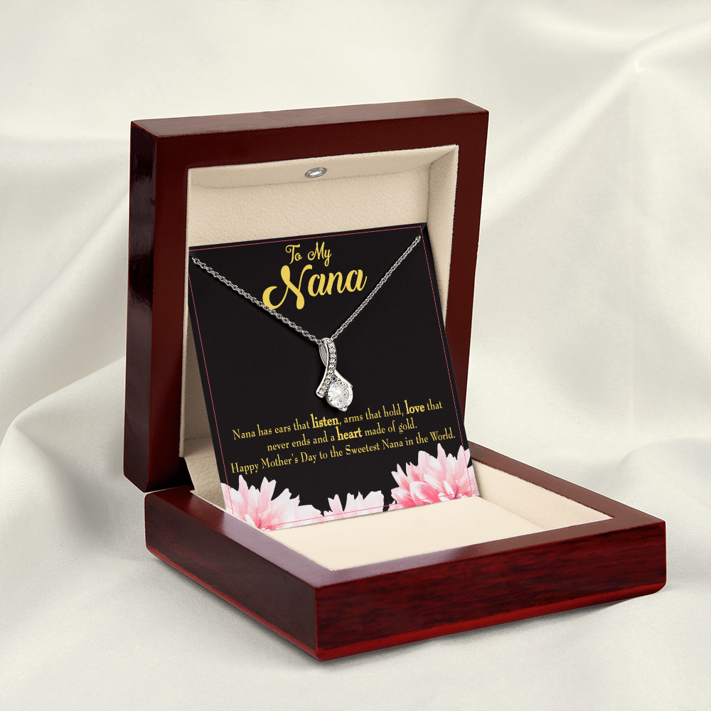 To My Grandmother Nana Gfit Alluring Ribbon Necklace Message Card-Express Your Love Gifts