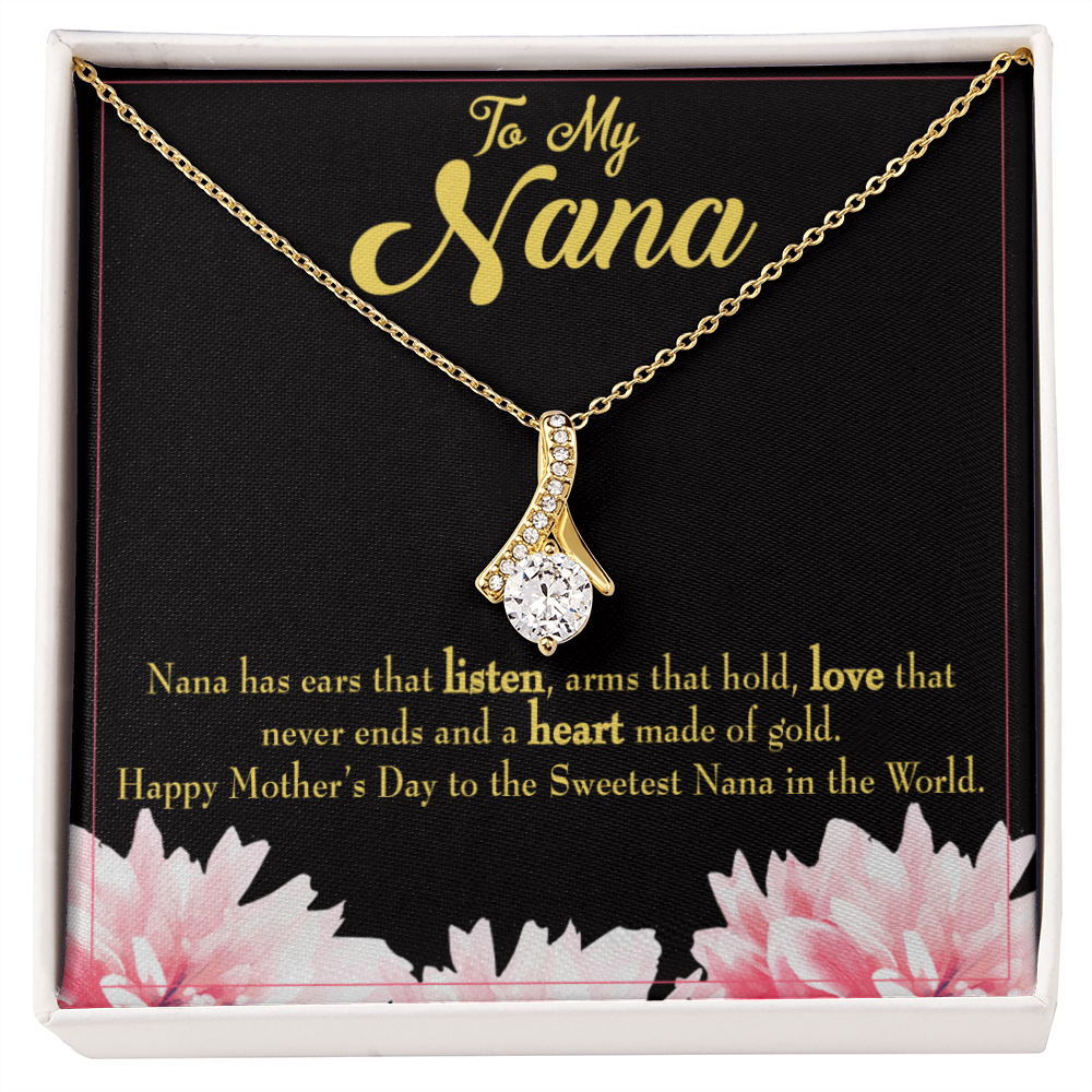 To My Grandmother Nana Gfit Alluring Ribbon Necklace Message Card-Express Your Love Gifts