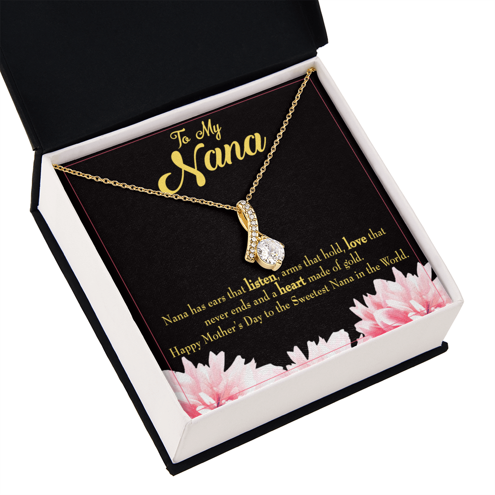 To My Grandmother Nana Gfit Alluring Ribbon Necklace Message Card-Express Your Love Gifts