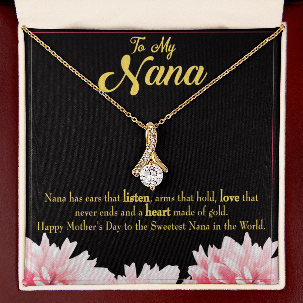 To My Grandmother Nana Gfit Alluring Ribbon Necklace Message Card-Express Your Love Gifts