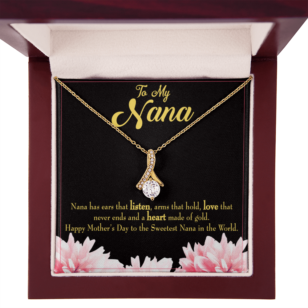 To My Grandmother Nana Gfit Alluring Ribbon Necklace Message Card-Express Your Love Gifts