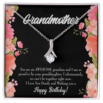 To My Grandmother You Are Awesome Birthday Alluring Ribbon Necklace Message  Card