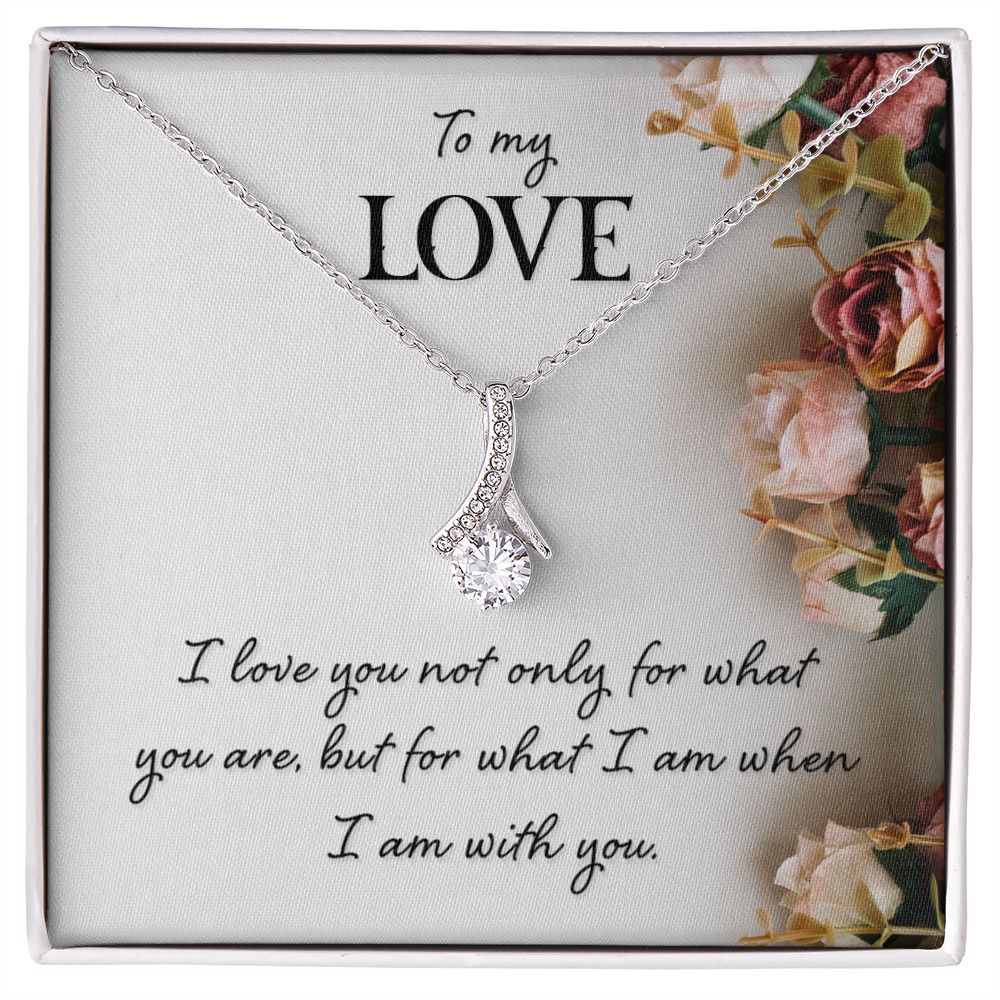 To My Love I Love You Not Only Alluring Ribbon Necklace Message Card-Express Your Love Gifts