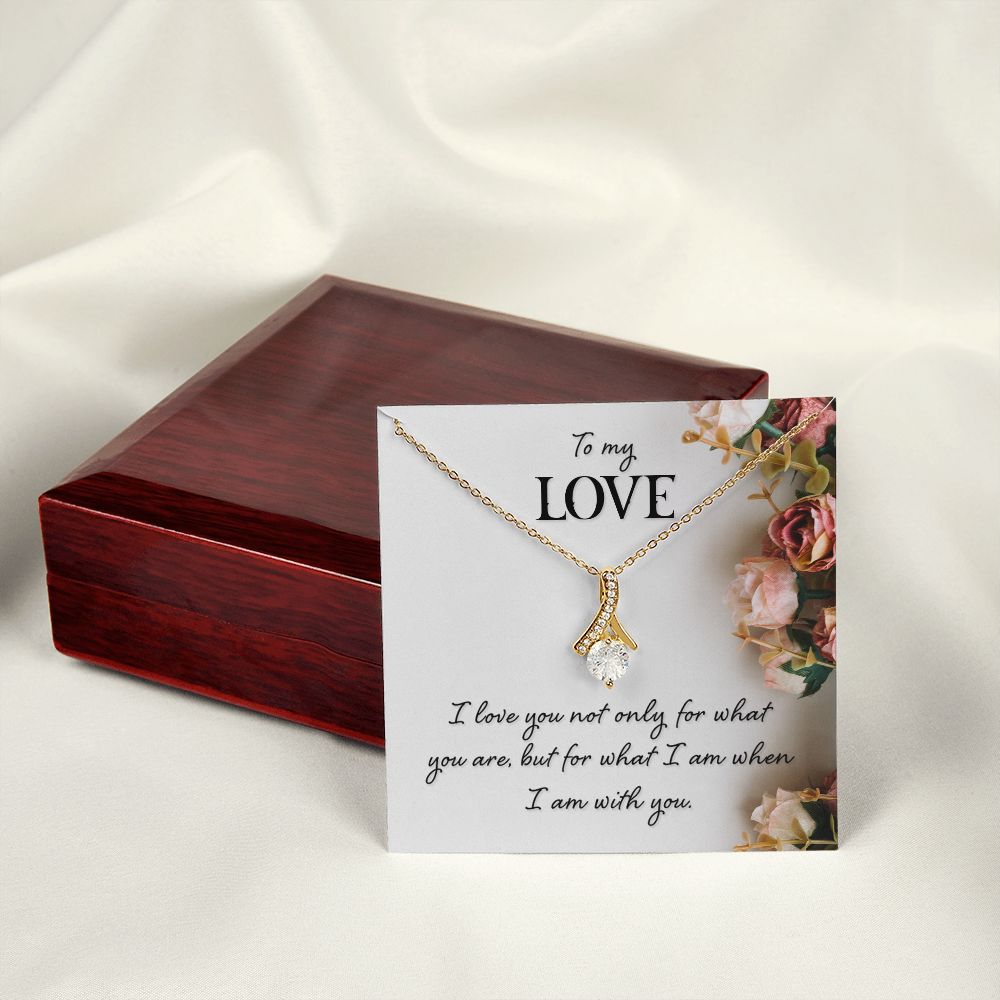 To My Love I Love You Not Only Alluring Ribbon Necklace Message Card-Express Your Love Gifts