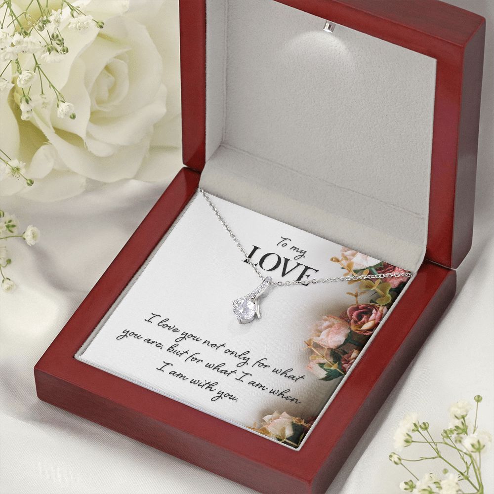 To My Love I Love You Not Only Alluring Ribbon Necklace Message Card-Express Your Love Gifts