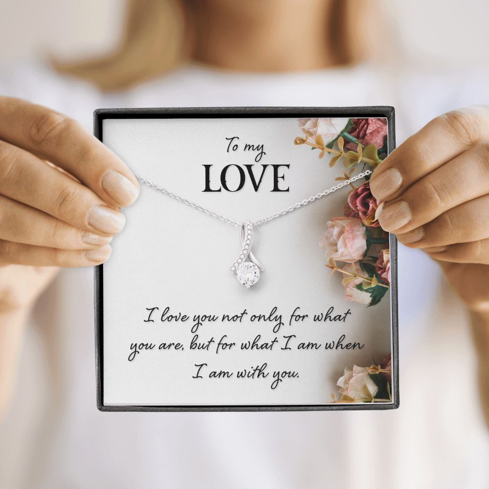 To My Love I Love You Not Only Alluring Ribbon Necklace Message Card-Express Your Love Gifts