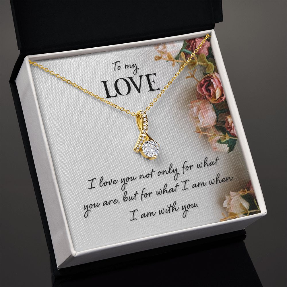 To My Love I Love You Not Only Alluring Ribbon Necklace Message Card-Express Your Love Gifts