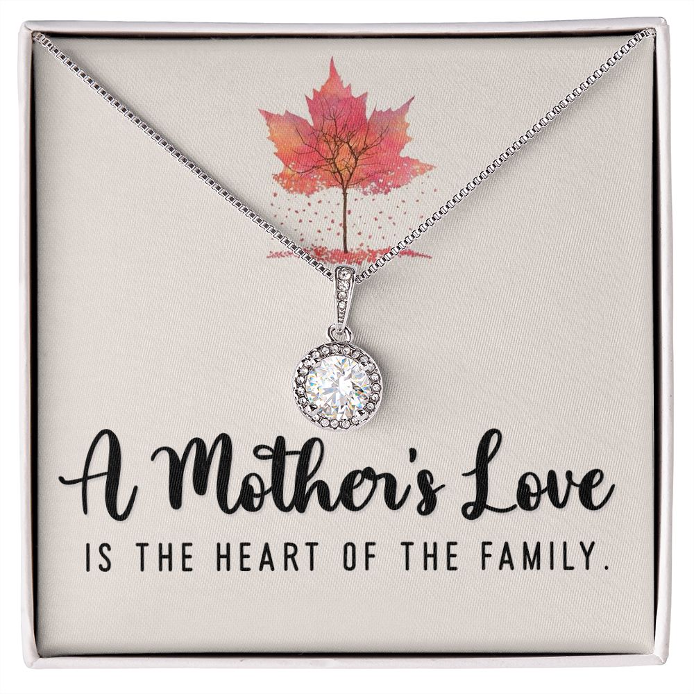 To My Mom A Mothers Love is The Heart of The Family Eternal Hope Necklace Message Card-Express Your Love Gifts