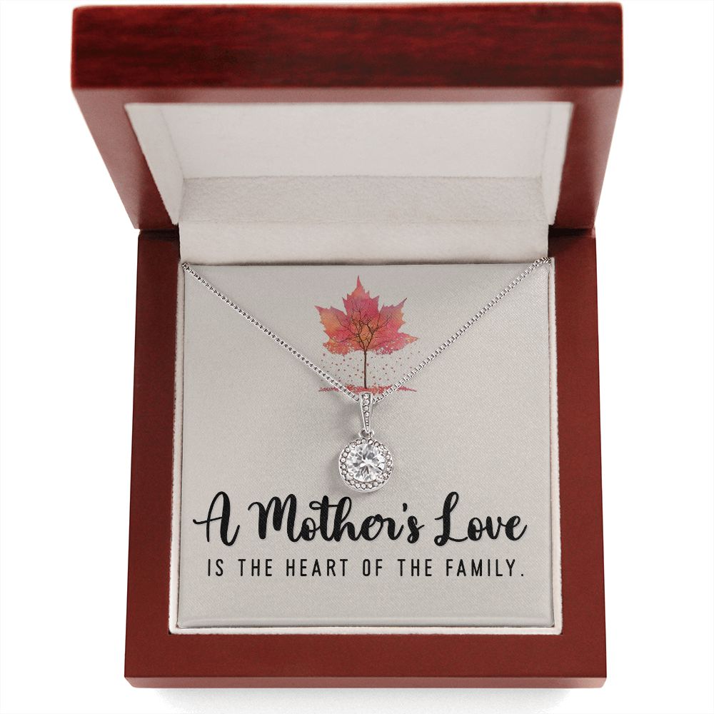 To My Mom A Mothers Love is The Heart of The Family Eternal Hope Necklace Message Card-Express Your Love Gifts