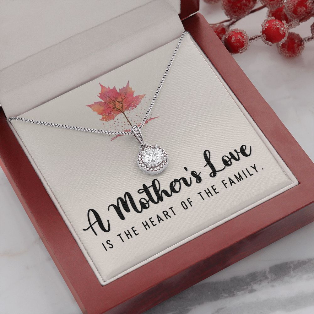 To My Mom A Mothers Love is The Heart of The Family Eternal Hope Necklace Message Card-Express Your Love Gifts