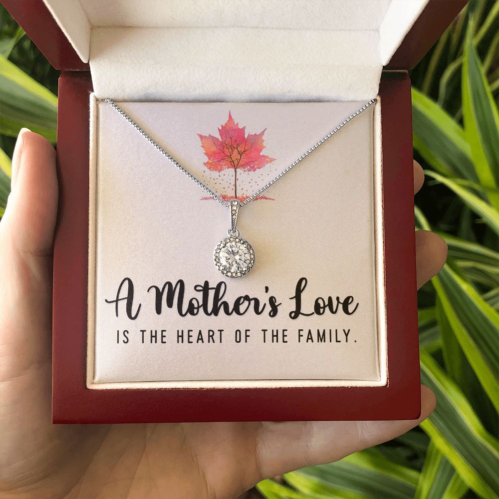 To My Mom A Mothers Love is The Heart of The Family Eternal Hope Necklace Message Card-Express Your Love Gifts