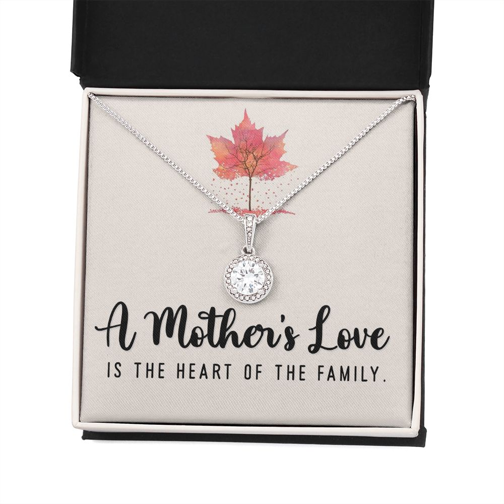 To My Mom A Mothers Love is The Heart of The Family Eternal Hope Necklace Message Card-Express Your Love Gifts