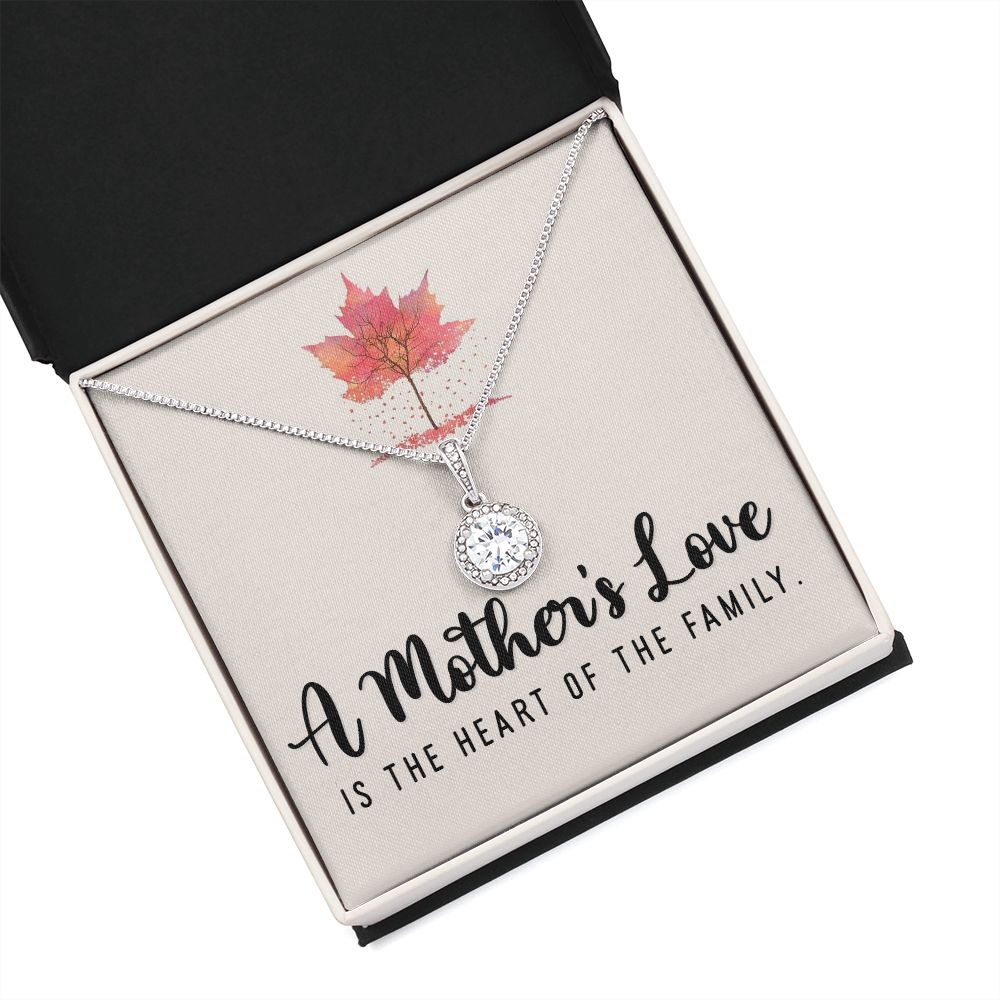 To My Mom A Mothers Love is The Heart of The Family Eternal Hope Necklace Message Card-Express Your Love Gifts