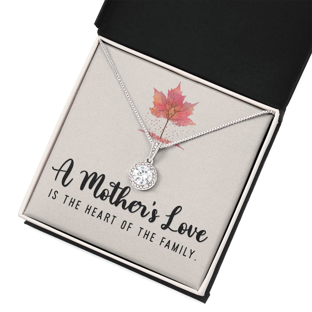 To My Mom A Mothers Love is The Heart of The Family Eternal Hope Necklace Message Card-Express Your Love Gifts