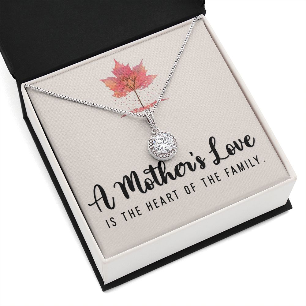 To My Mom A Mothers Love is The Heart of The Family Eternal Hope Necklace Message Card-Express Your Love Gifts