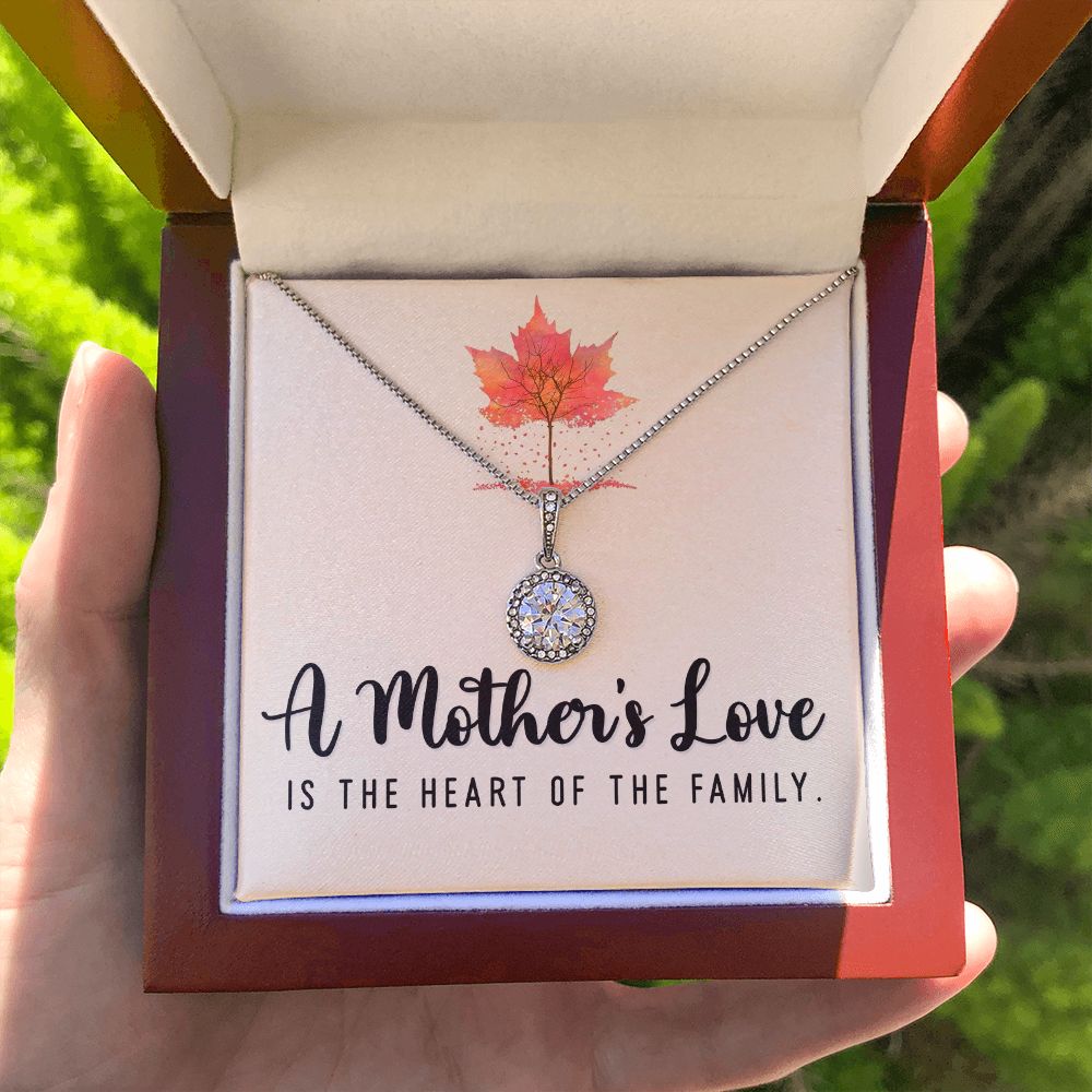 To My Mom A Mothers Love is The Heart of The Family Eternal Hope Necklace Message Card-Express Your Love Gifts