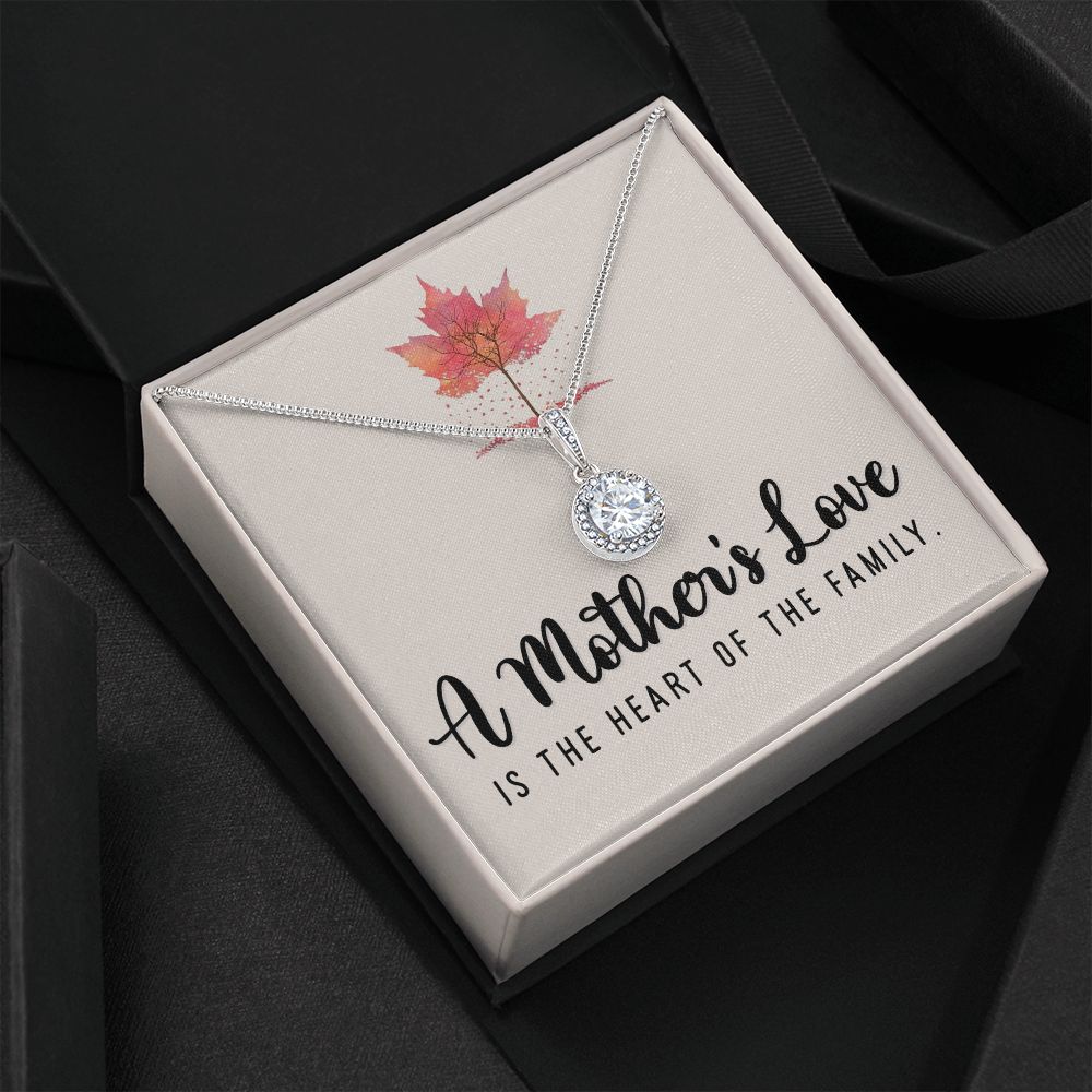 To My Mom A Mothers Love is The Heart of The Family Eternal Hope Necklace Message Card-Express Your Love Gifts