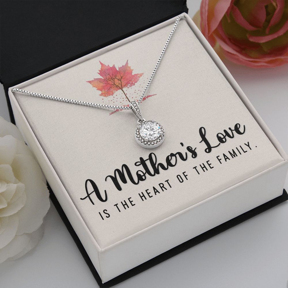 To My Mom A Mothers Love is The Heart of The Family Eternal Hope Necklace Message Card-Express Your Love Gifts