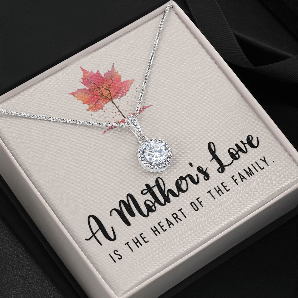 To My Mom A Mothers Love is The Heart of The Family Eternal Hope Necklace Message Card-Express Your Love Gifts