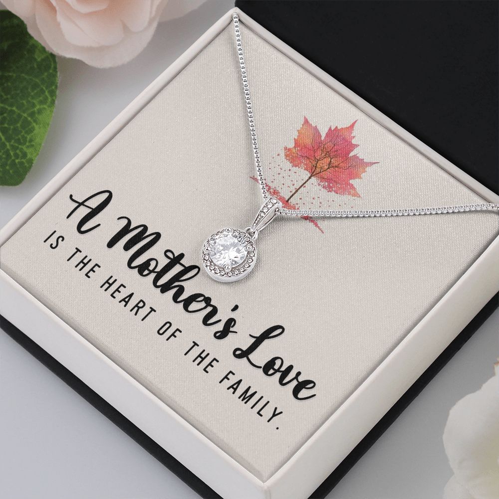 To My Mom A Mothers Love is The Heart of The Family Eternal Hope Necklace Message Card-Express Your Love Gifts