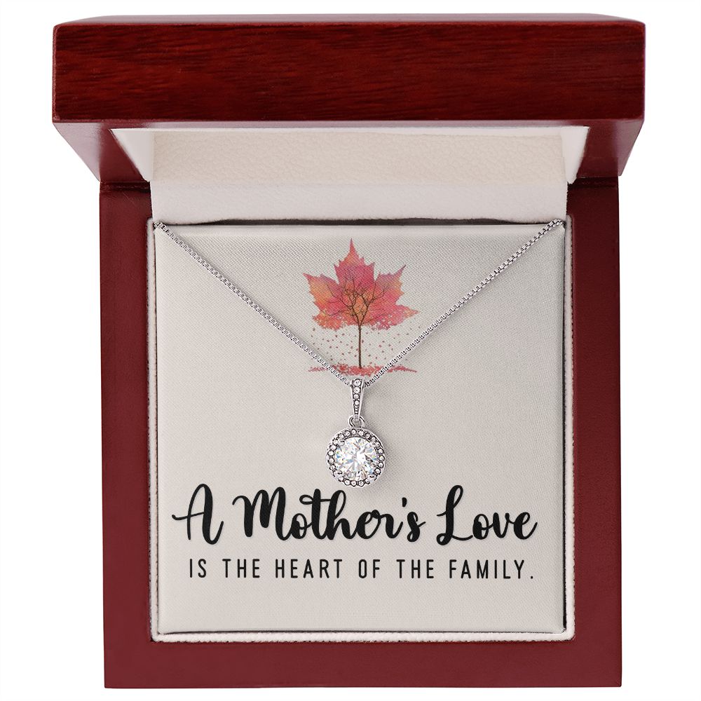 To My Mom A Mothers Love is The Heart of The Family Eternal Hope Necklace Message Card-Express Your Love Gifts