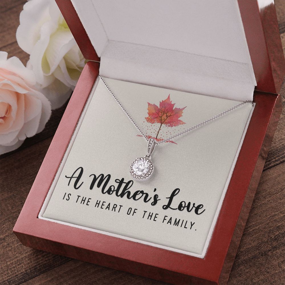 To My Mom A Mothers Love is The Heart of The Family Eternal Hope Necklace Message Card-Express Your Love Gifts