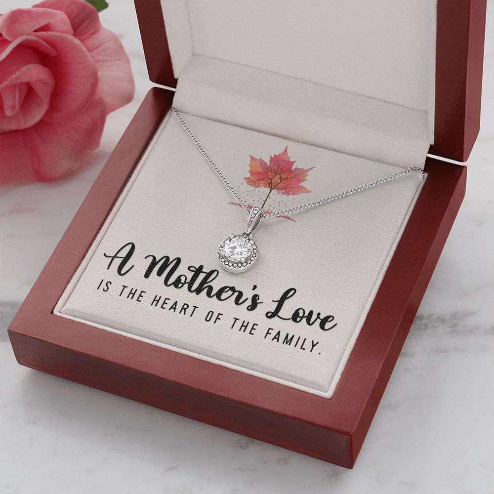 To My Mom A Mothers Love is The Heart of The Family Eternal Hope Necklace Message Card-Express Your Love Gifts