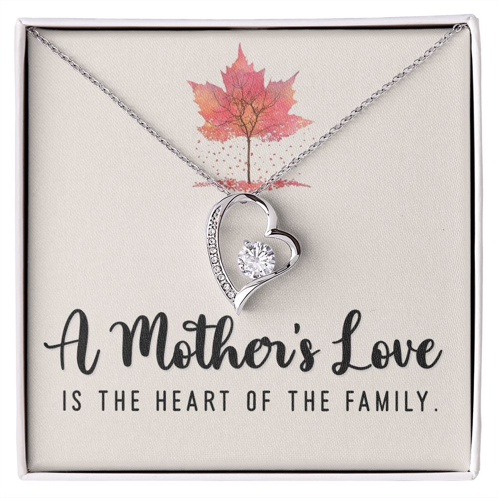 To My Mom A Mothers Love is The Heart of The Family Forever Necklace w Message Card-Express Your Love Gifts