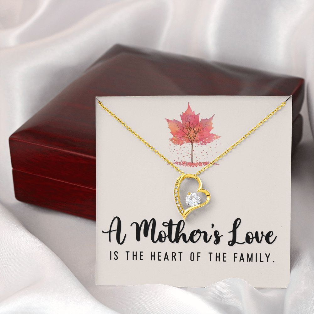 To My Mom A Mothers Love is The Heart of The Family Forever Necklace w Message Card-Express Your Love Gifts