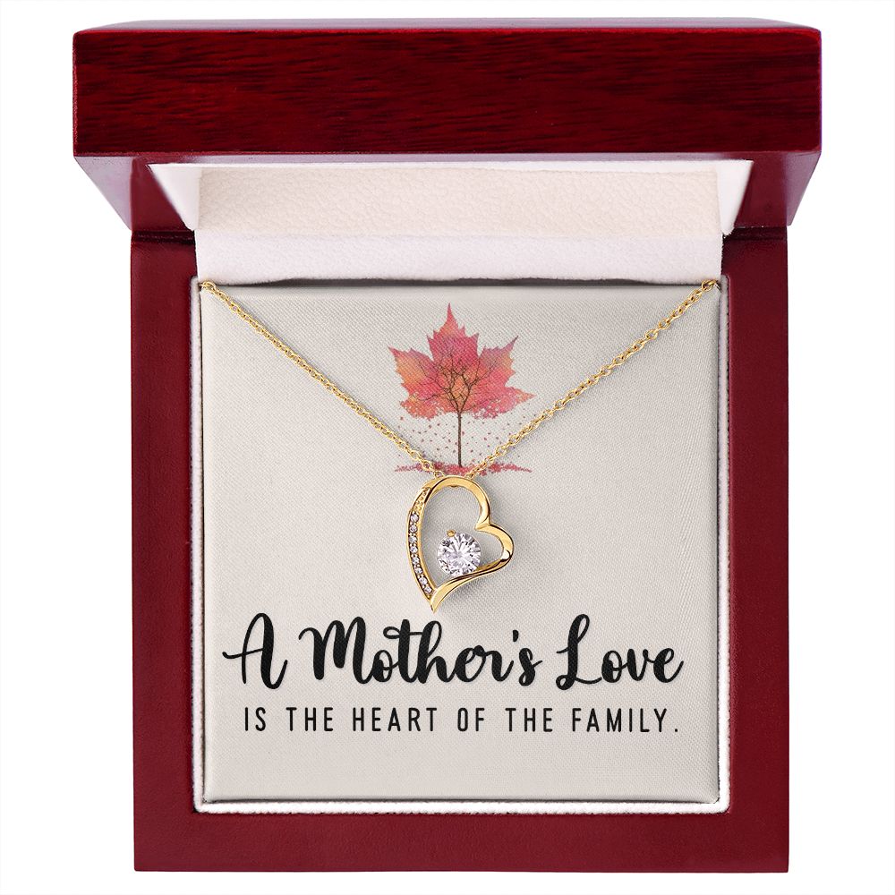 To My Mom A Mothers Love is The Heart of The Family Forever Necklace w Message Card-Express Your Love Gifts