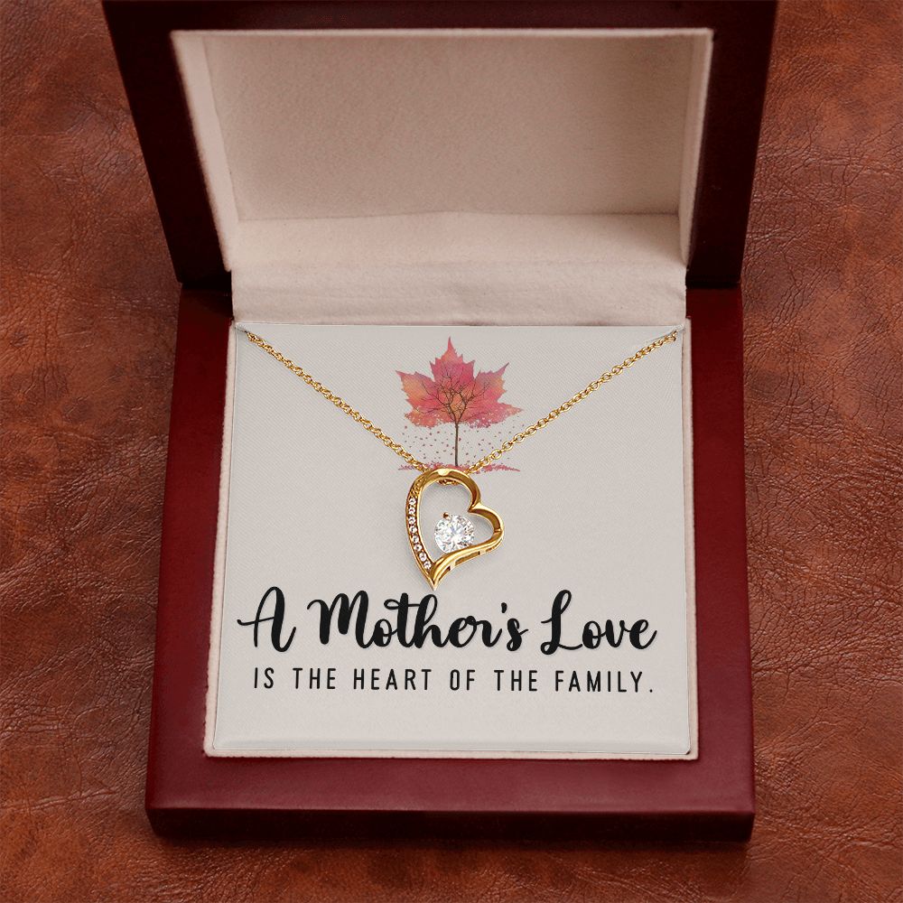 To My Mom A Mothers Love is The Heart of The Family Forever Necklace w Message Card-Express Your Love Gifts