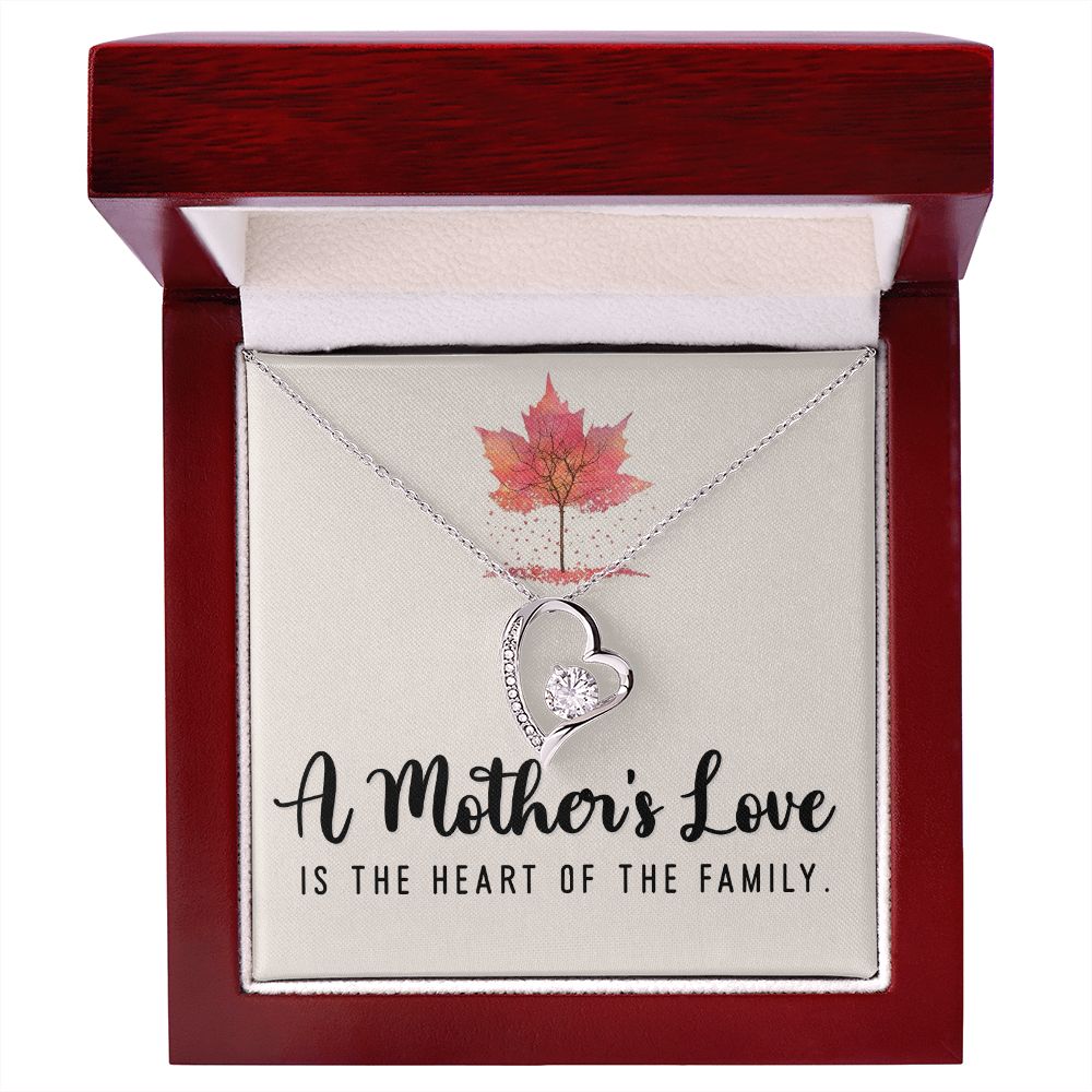 To My Mom A Mothers Love is The Heart of The Family Forever Necklace w Message Card-Express Your Love Gifts